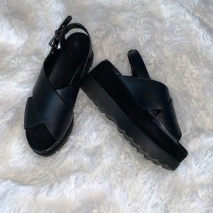 Black Leather Michael Kors Shoes